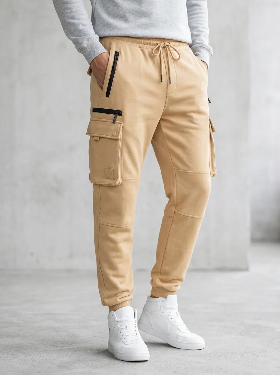 Streetwear Multi Pocket Graphic Print Utility Look Men's Cargo Jogger Pants