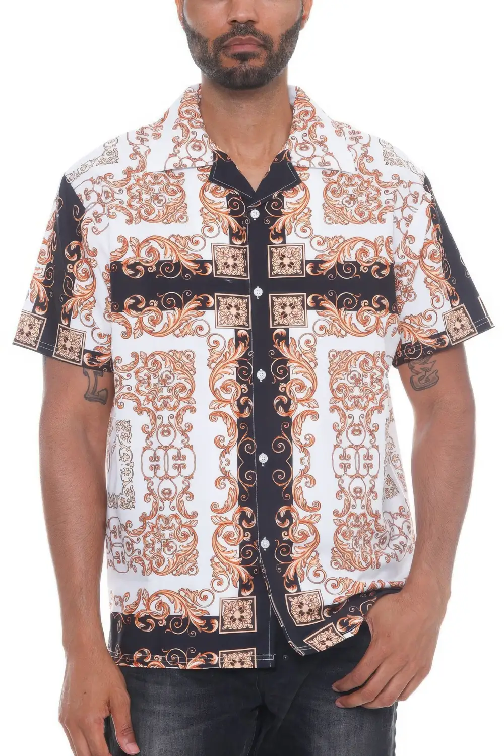 Everyday Men's Collared Print Button-Down Shirt