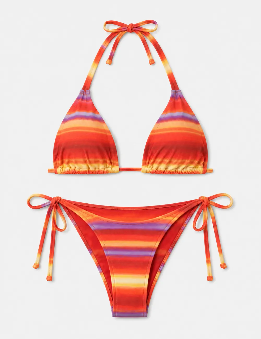 Sunset Halter Triangle Piece Bikini Set