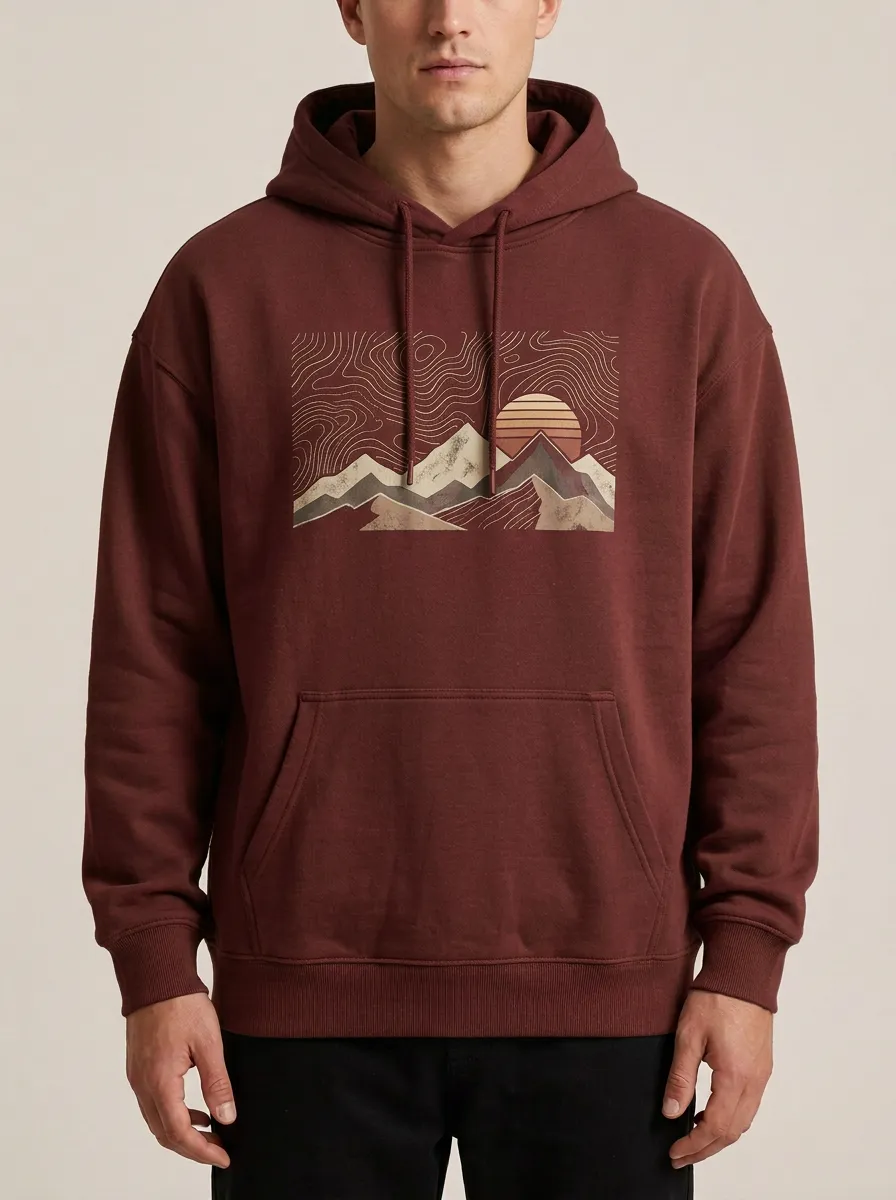Men's Mountain Landscape Graphic Hoodie