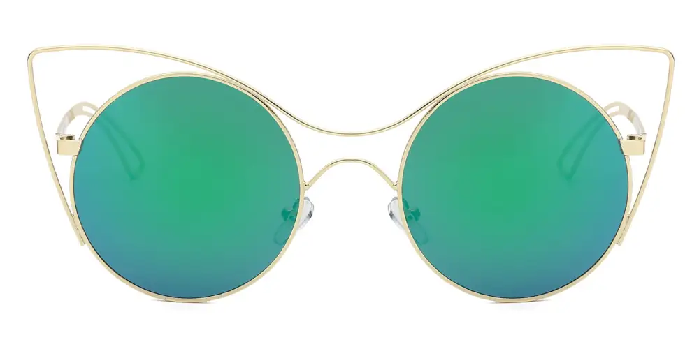 Round High Pointed Cat-Eye Sunglasses