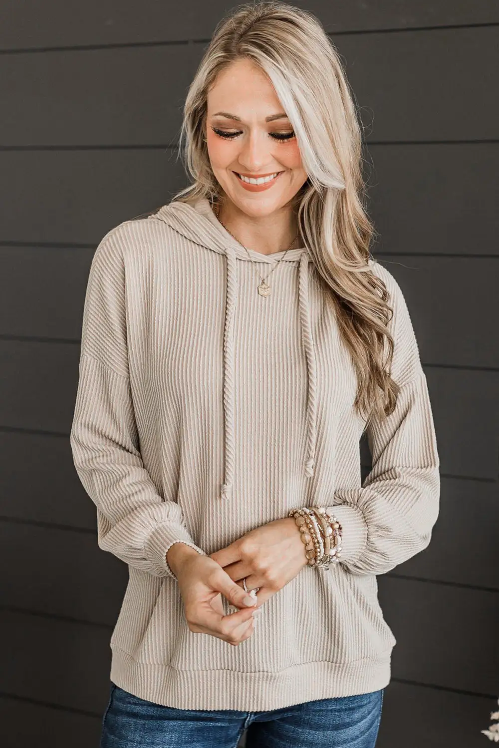 Corded Drawstring Hoodie