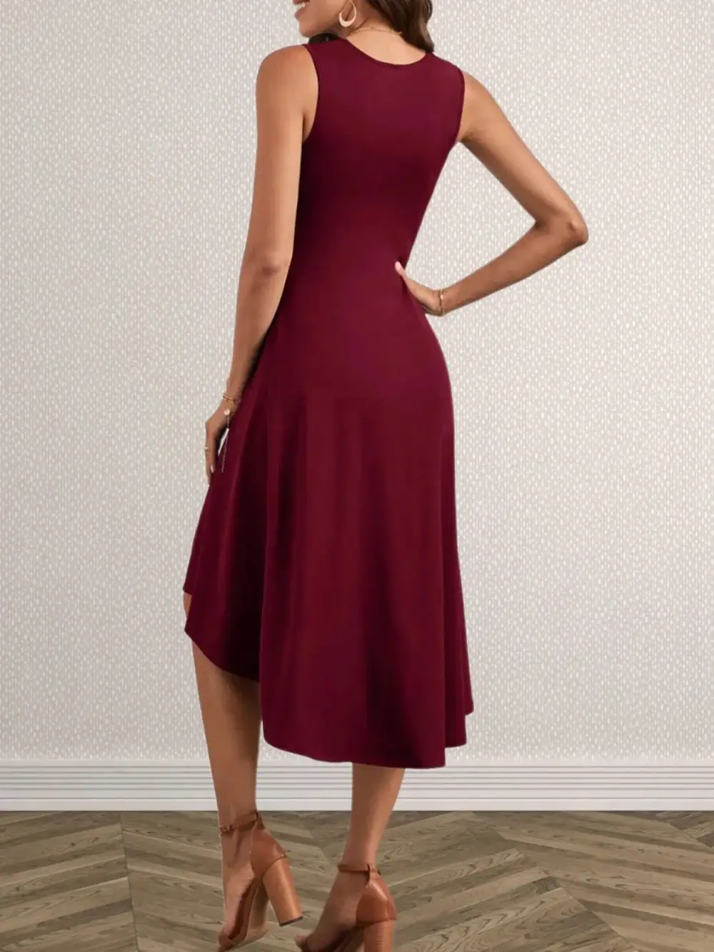 Round Neck A-Line Dress