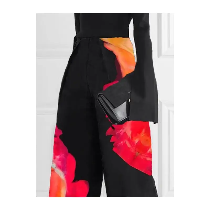 Women's Wide Leg Loose Fit Printed Pants