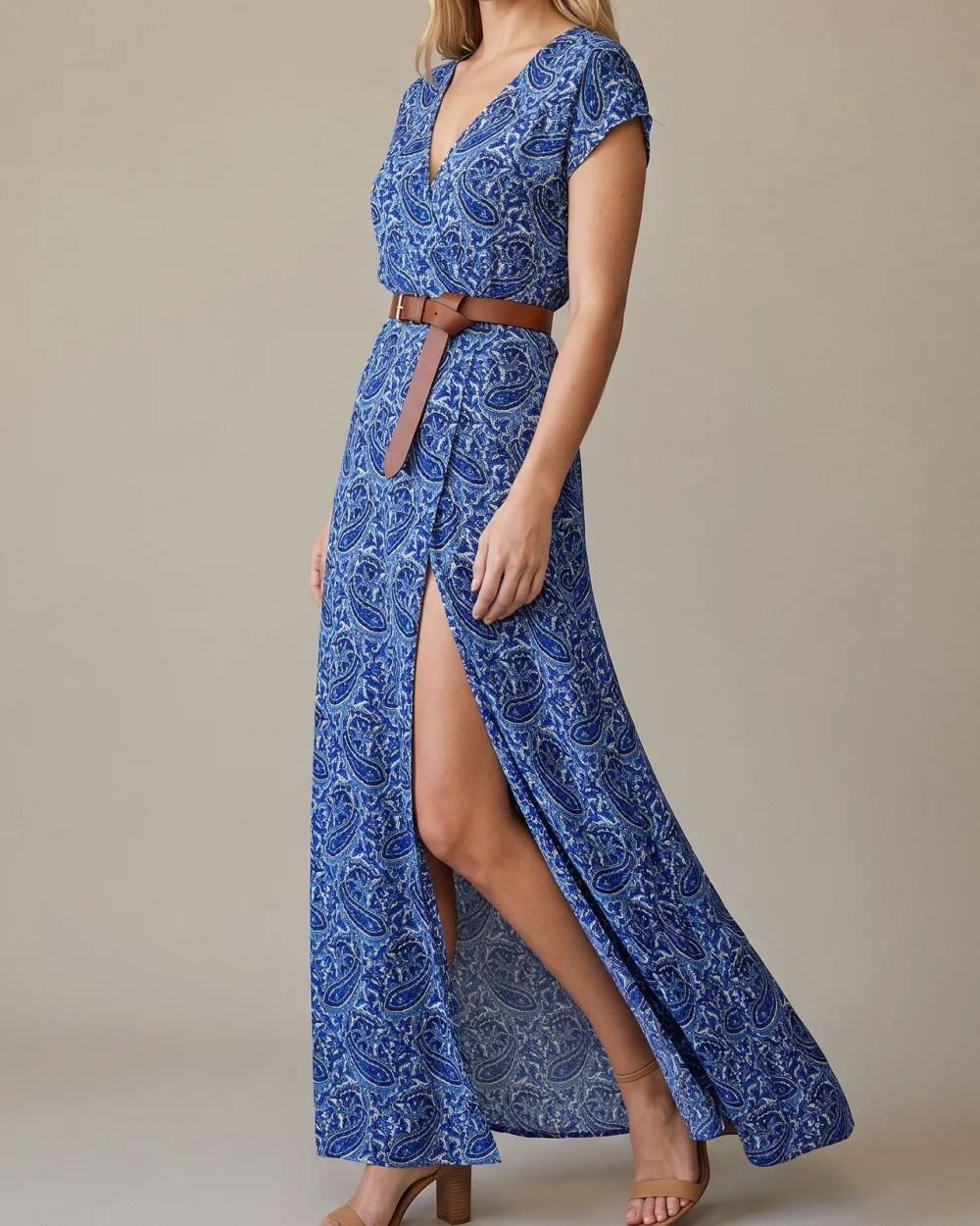 Belted Airy Boho Maxi Dress