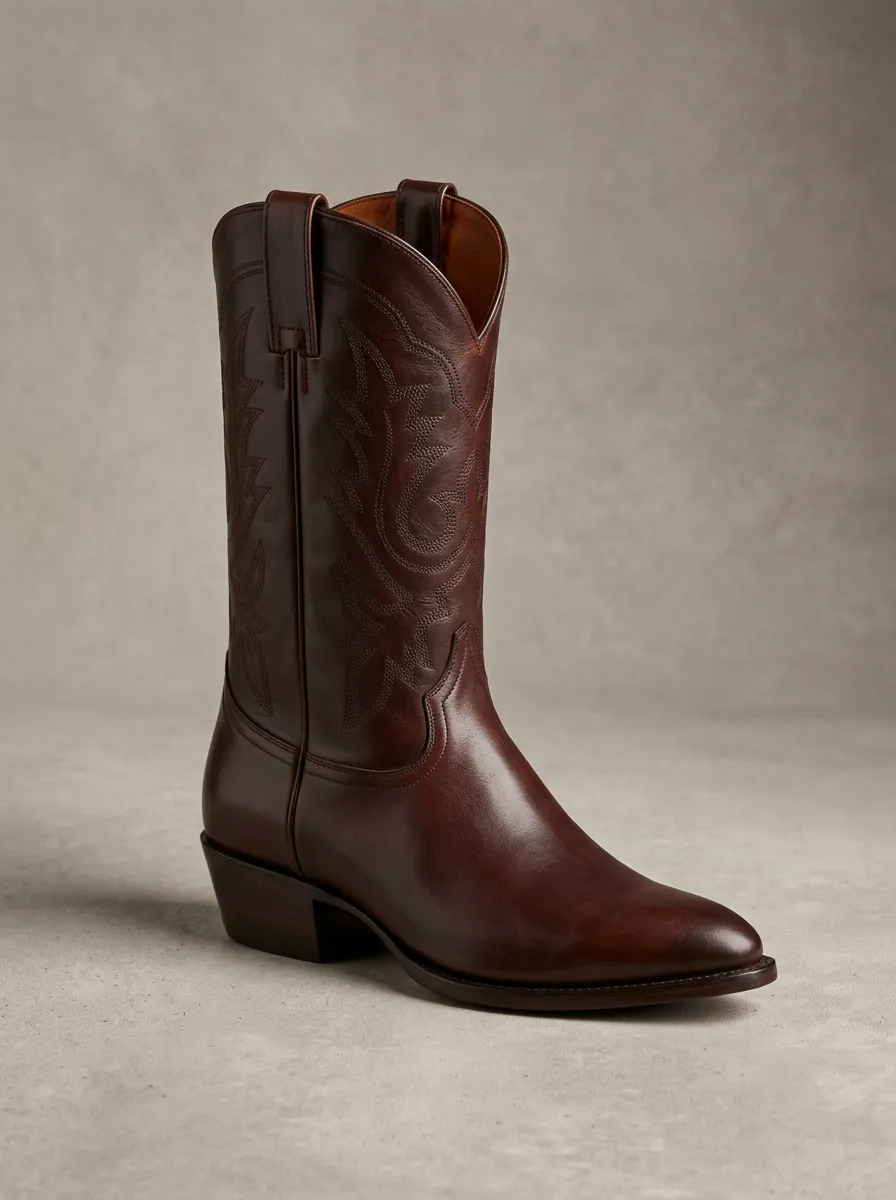Men's Pull-On Embroidered Western Boots
