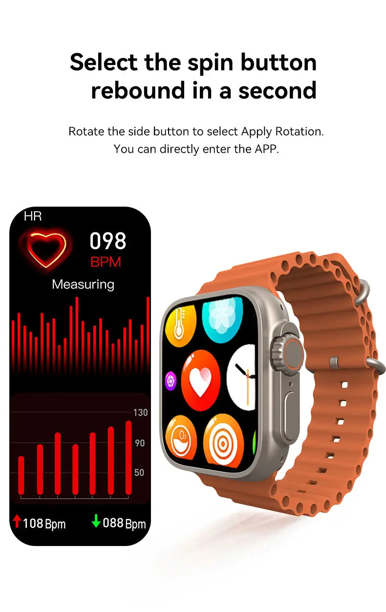 The Web Shed Series 8 Smartwatch for Men & Women with Wireless Charging, Bluetooth Call, Music playback & more