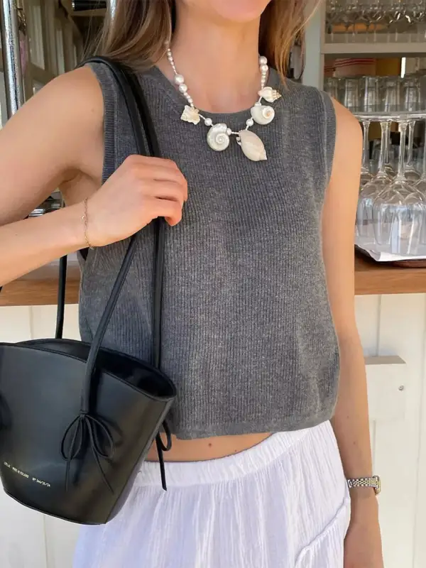Refined Ribbed-Knit Tank Top