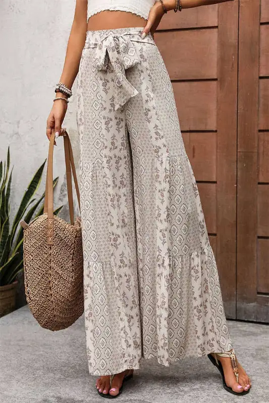 Earthy Bohemian Wide Leg Pants