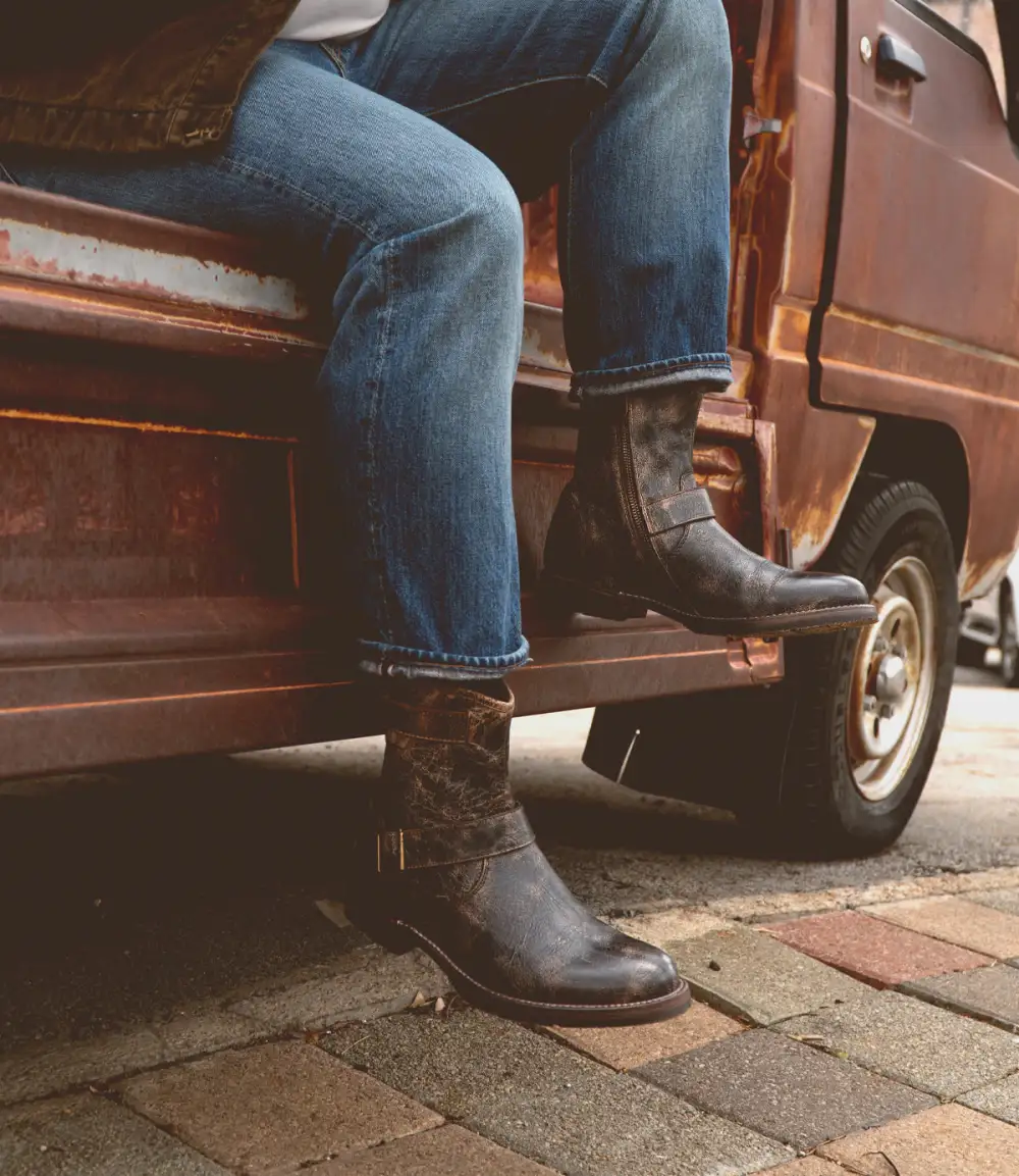 Buckled Streamlined Moto Boots