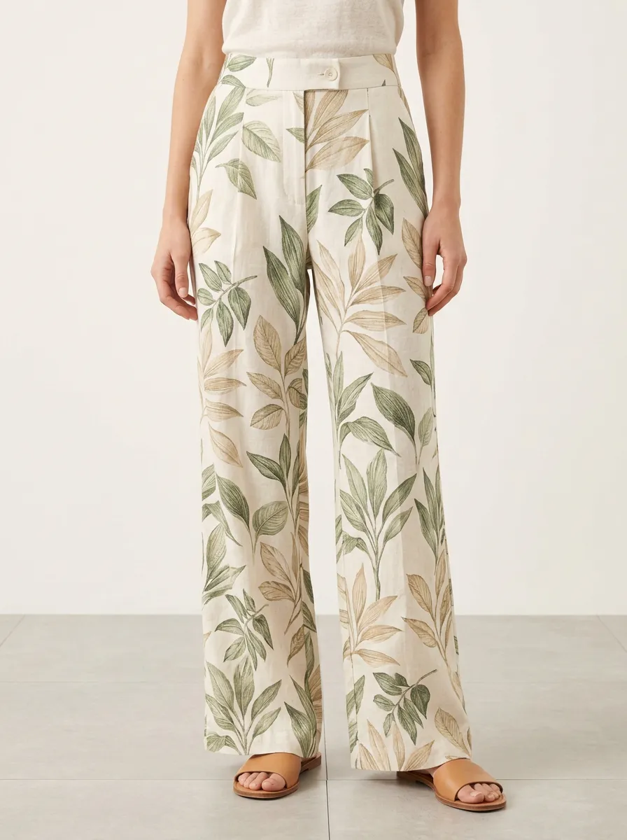 Women's Fresh Pattern Botanical Printed Pants