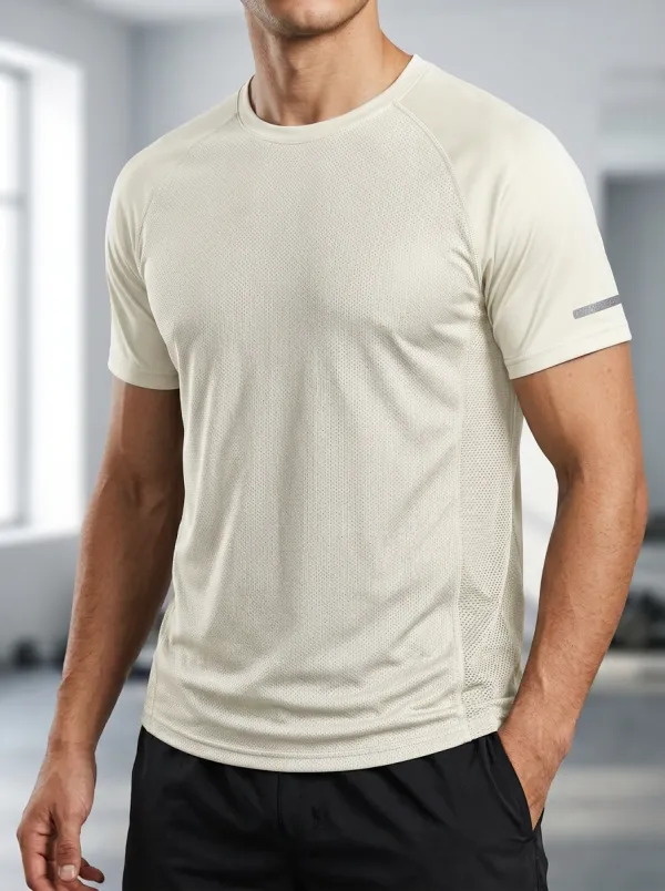 Raglan-Sleeve Men's Crewneck Athletic T-Shirt