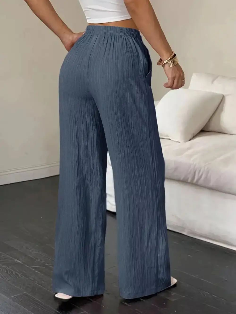 Wide Leg Drawstring Relaxed Fit Pants