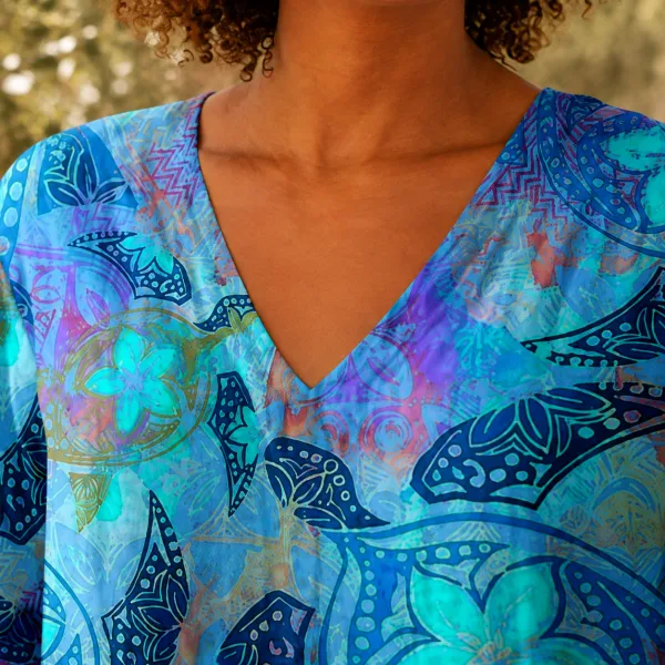 V-Neck Flowing Draped Blouse