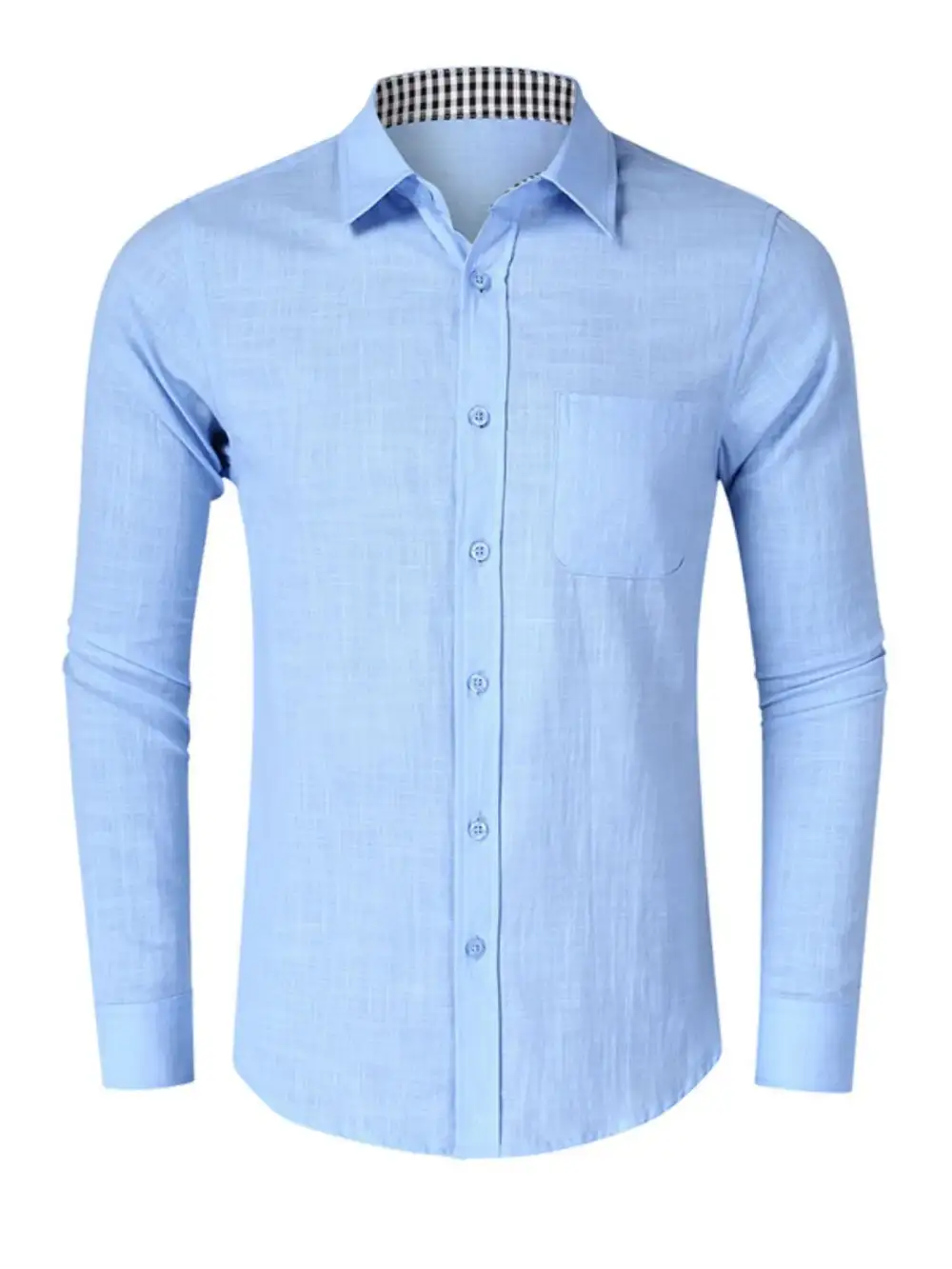 Linen-Blend Button-Down Shirt