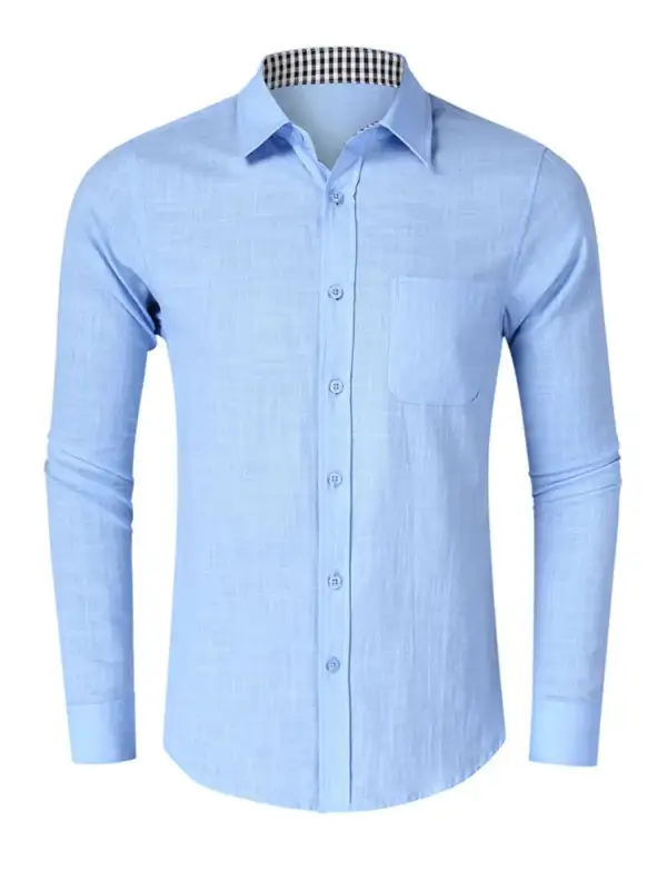 Linen-Blend Button-Down Shirt