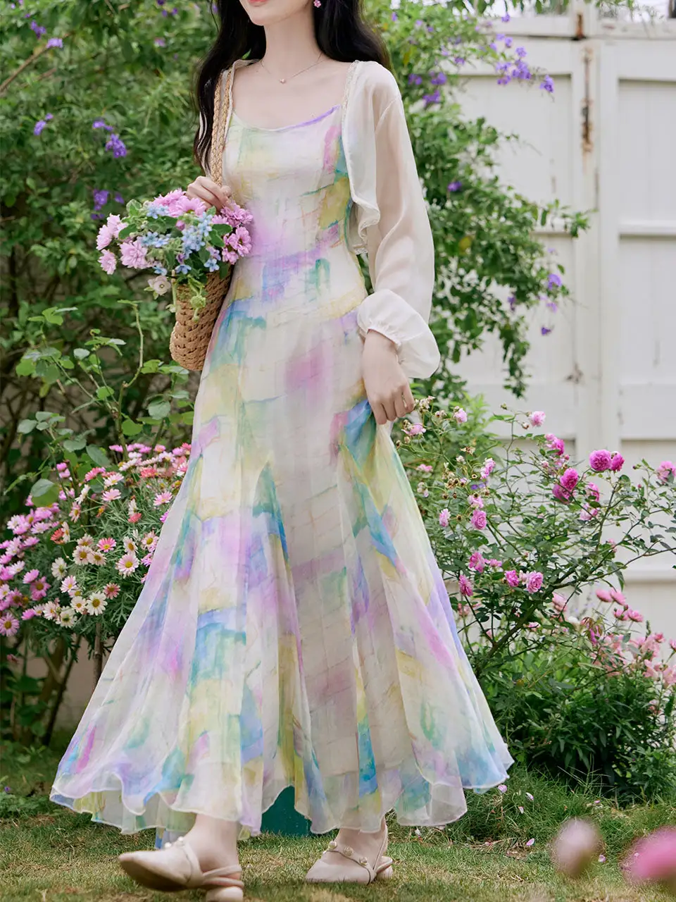 Textured Spaghetti Strap Maxi Dress