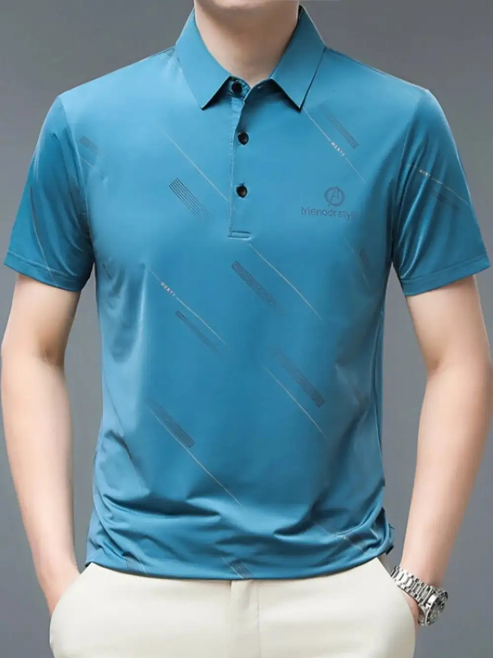 Washed Short Sleeve Collared Polo Shirt