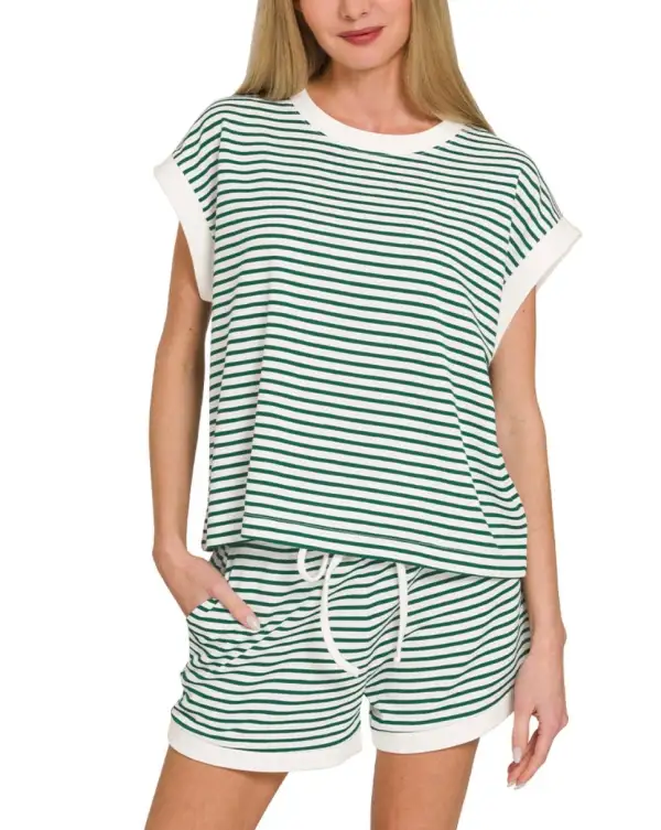 Stripe Trast Matching Set