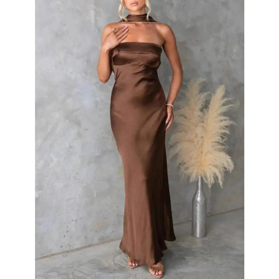 Satin Tube Maxi Dress