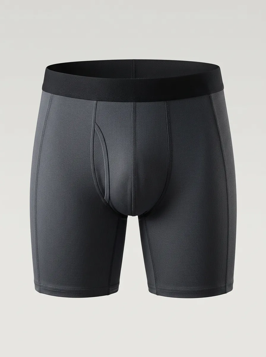 Men's Charcoal Grey Textured Boxer Briefs