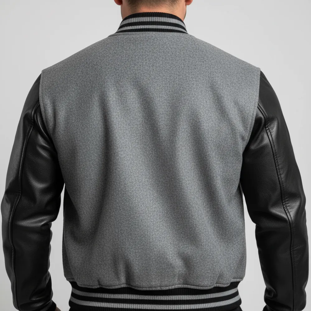 Monochrome Wool Letterman Jacket