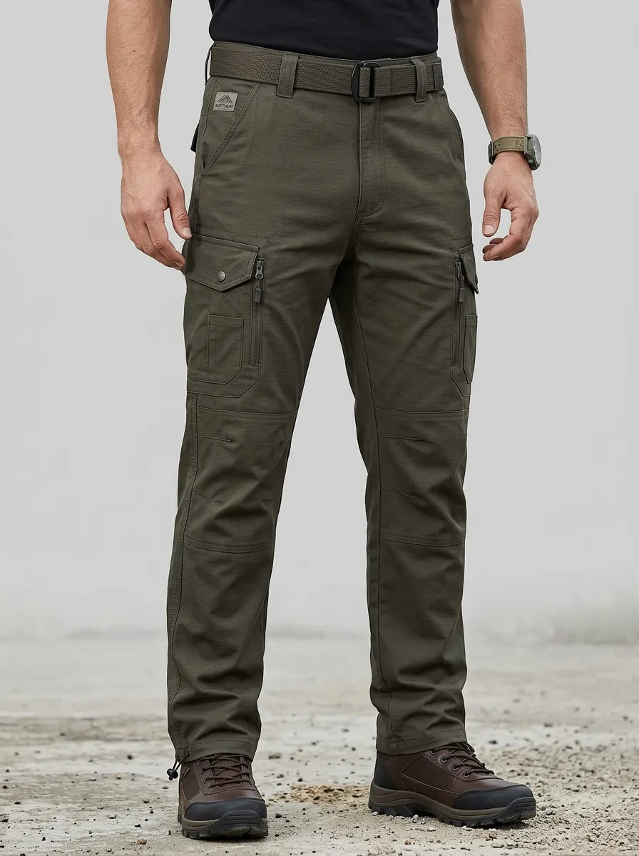 Men's Rugged Utility Multi-Pocket Waterproof Tactical Cargo Pants