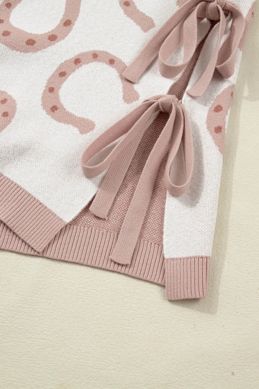 Beige Horse Shoe Print Tee