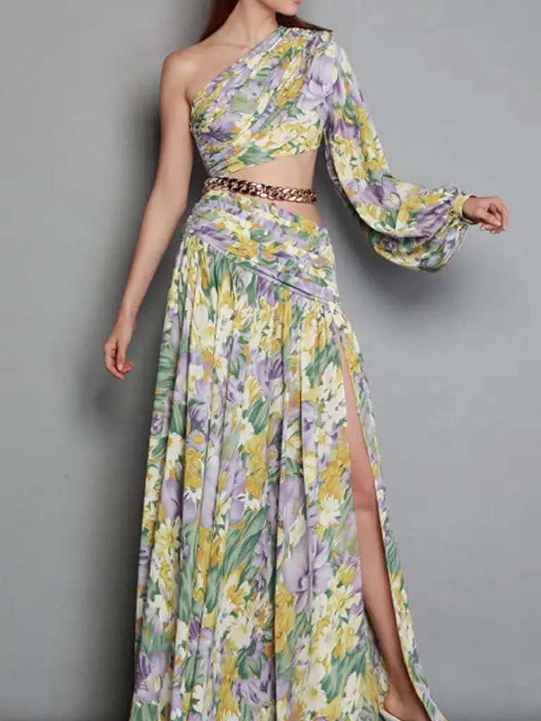 One Shoulder Maxi Dress