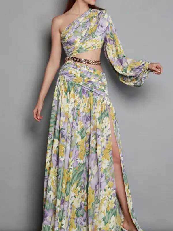 One Shoulder Maxi Dress