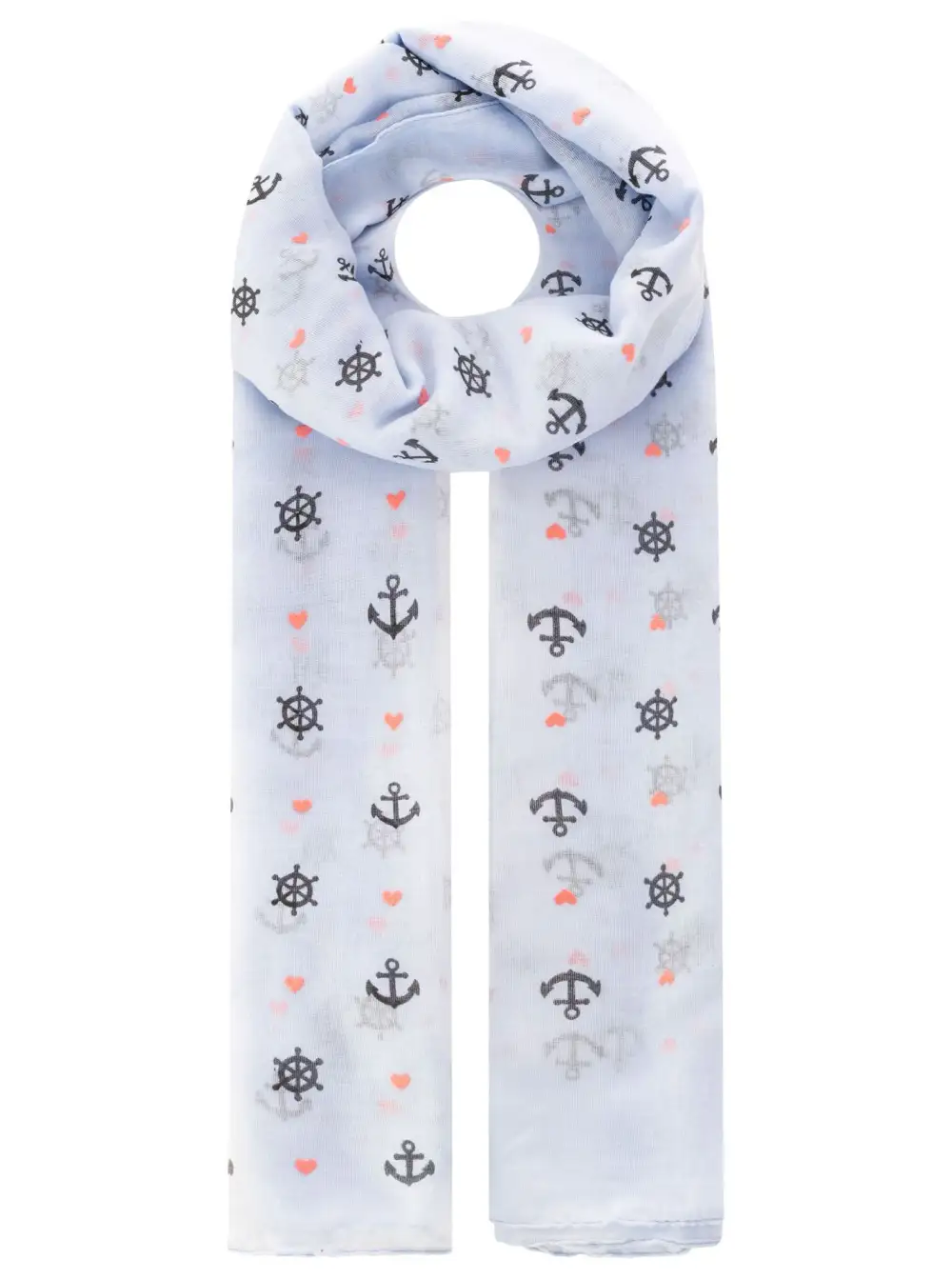 Heart Pattern Anchor Pattern Fashion Scarf