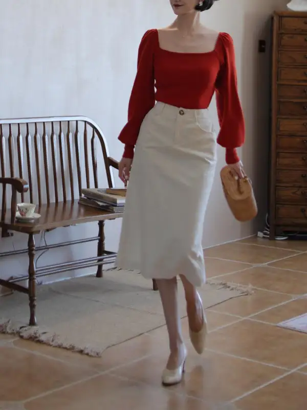 Relaxed Festival Everyday Casual Cotton Skirt