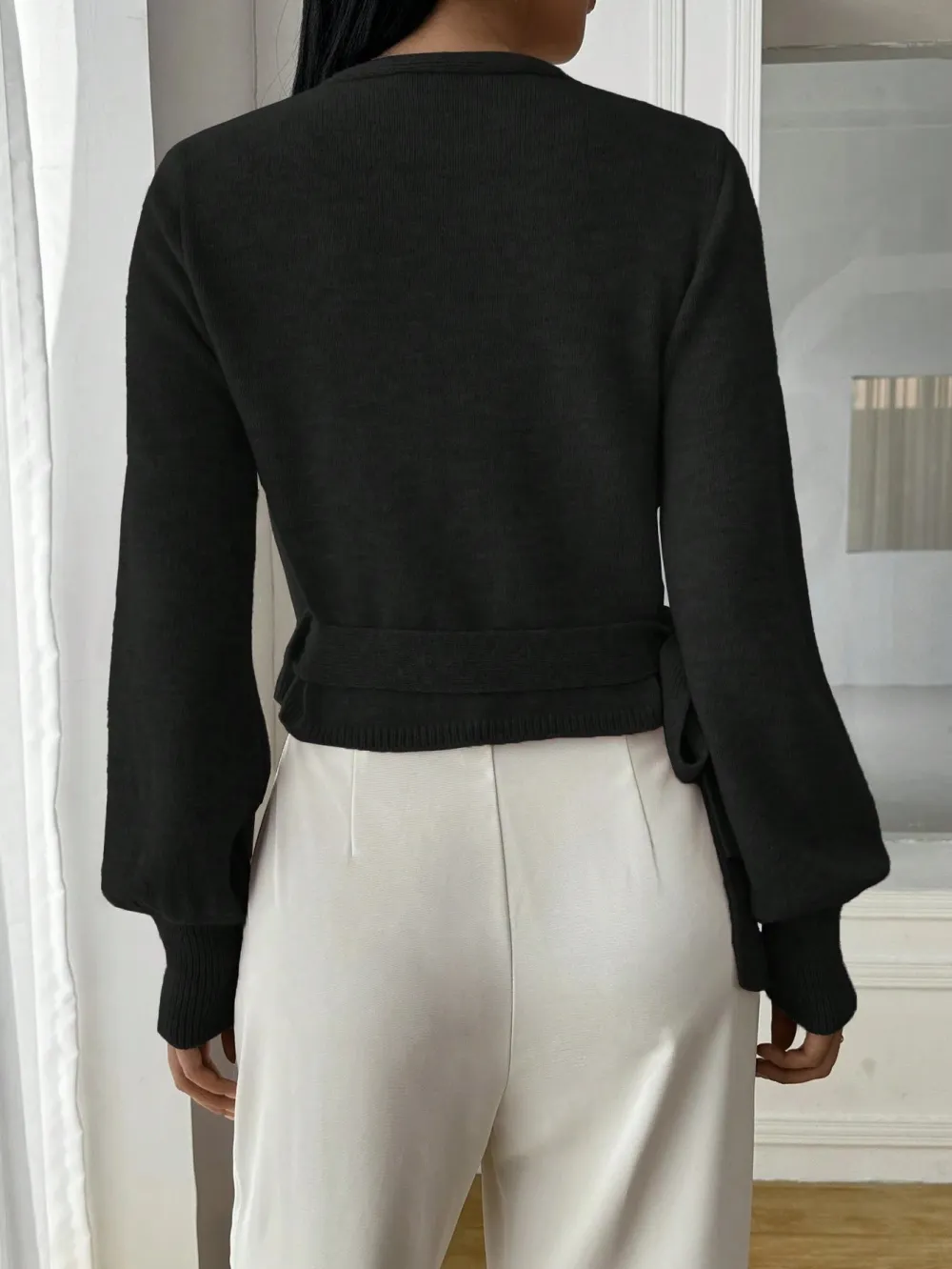 Wrap Front Knit Cardigan