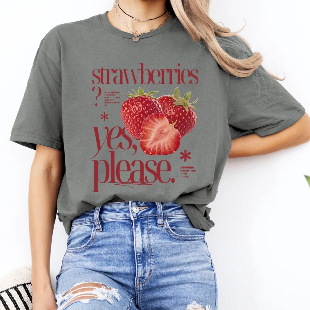 Vintage Fruit Strawberry Graphic Tees