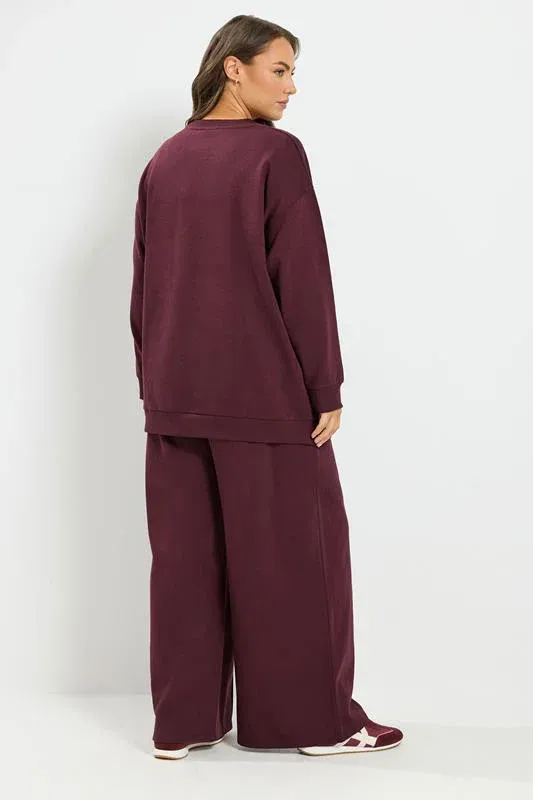Burgundy Red Sweatshirt & Jogger Set