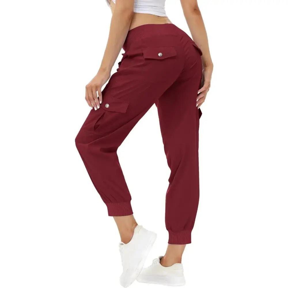 Women's Lightweight Hiking Cargo Pant Elastic Waist 6 Pockets Quick Dry Jogger