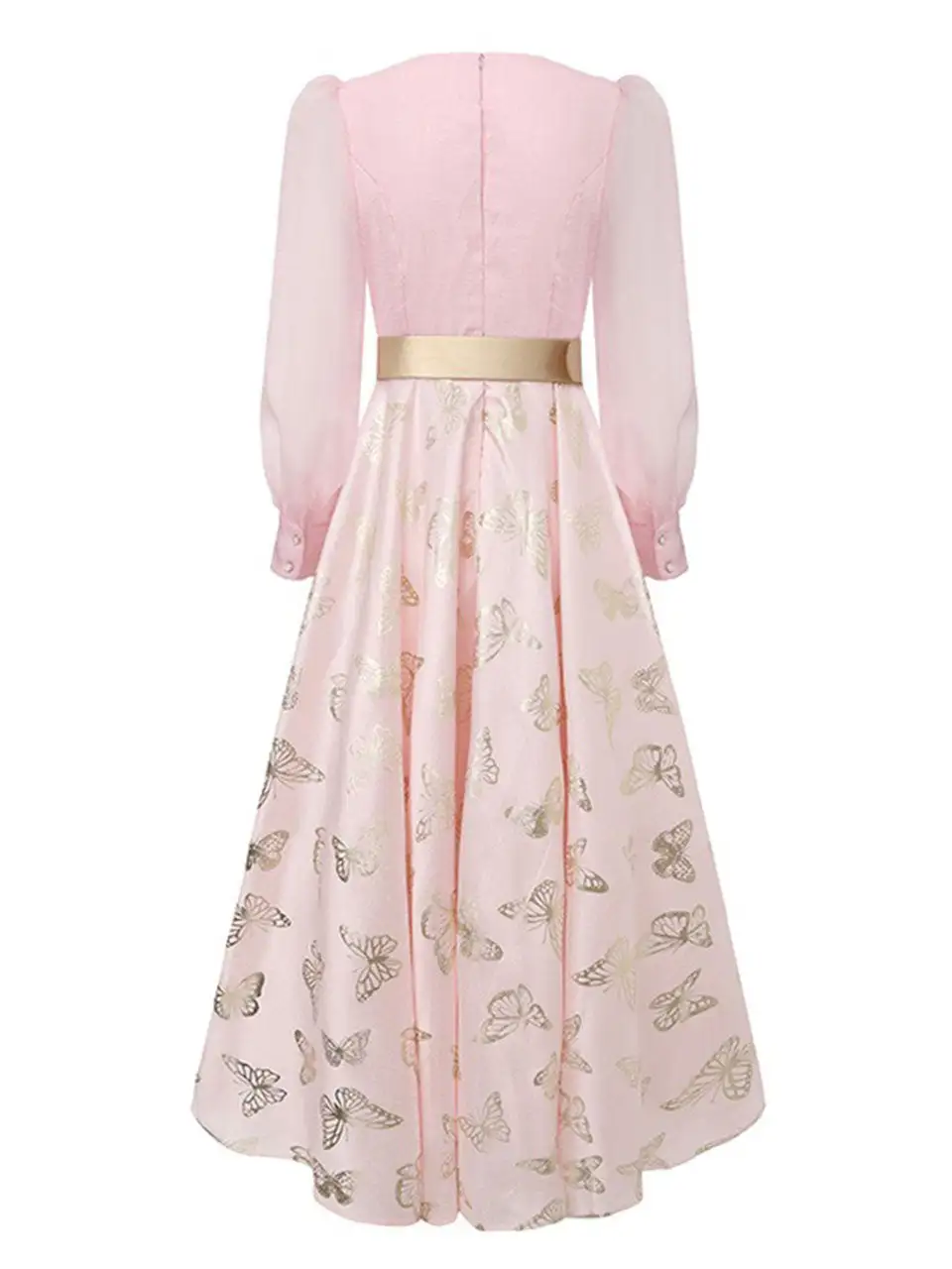 Butterfly Square Neck Maxi Dress