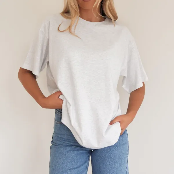 Oversized Ribbed Weekend Staple Casual Tee