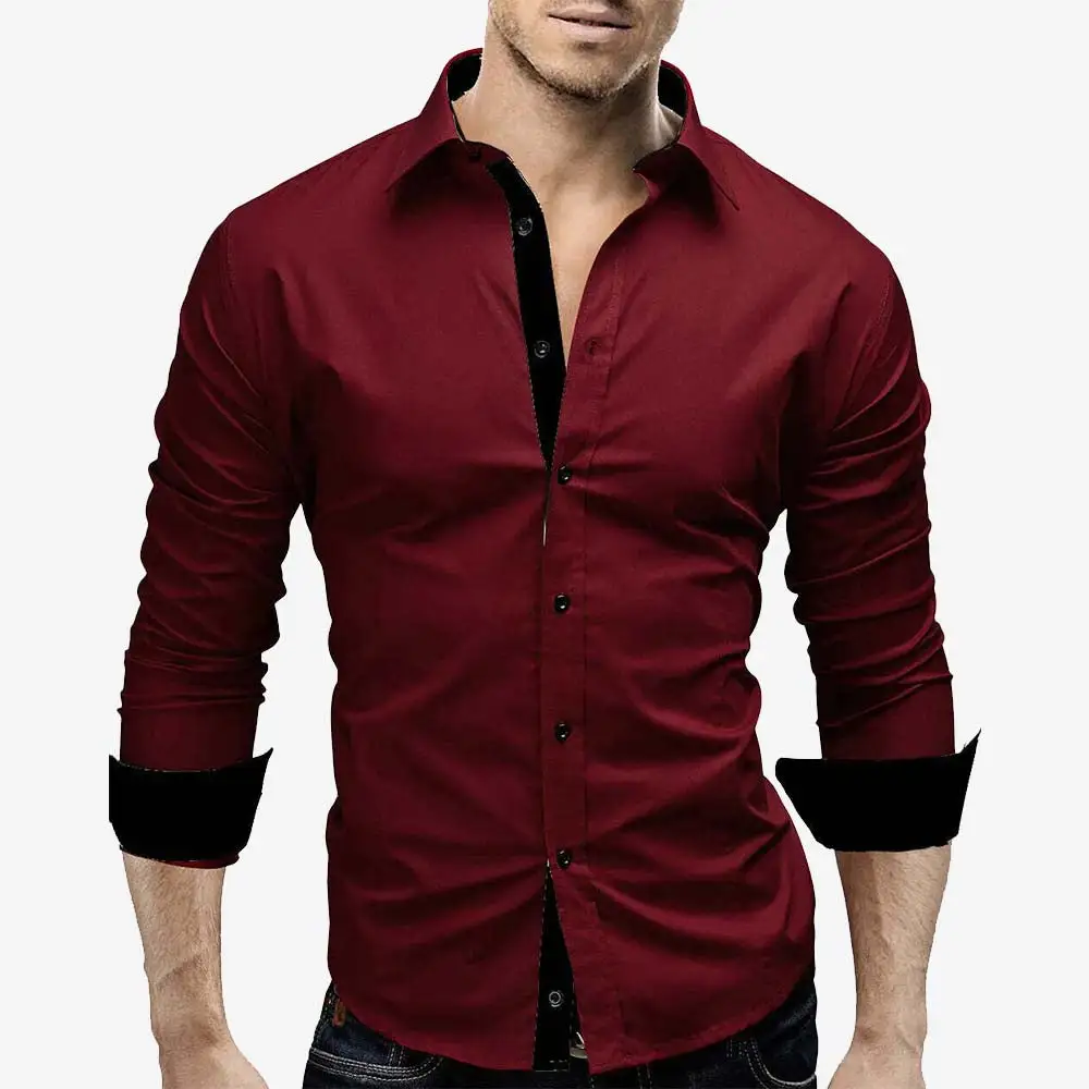 Polished Long Sleeve Slim Fit Casual Dress Shirt
