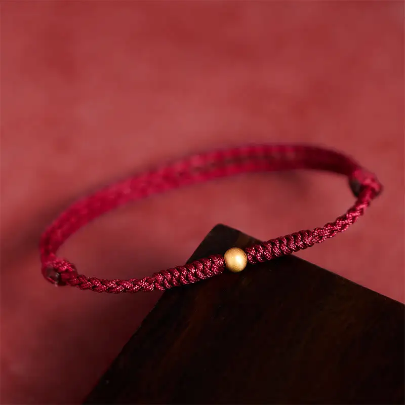 Sterling Silver Plated Single Bead Braided Rope Bracelet Anklet