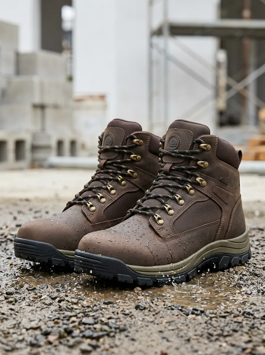 Worksite Leather-Look Workwear Men's Waterproof Work Boots