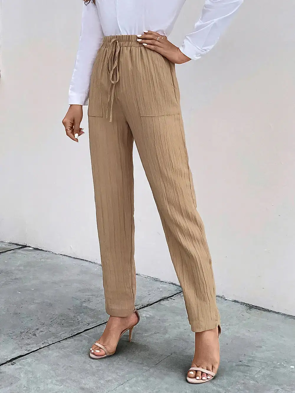 Drawstring Pocketed Pants