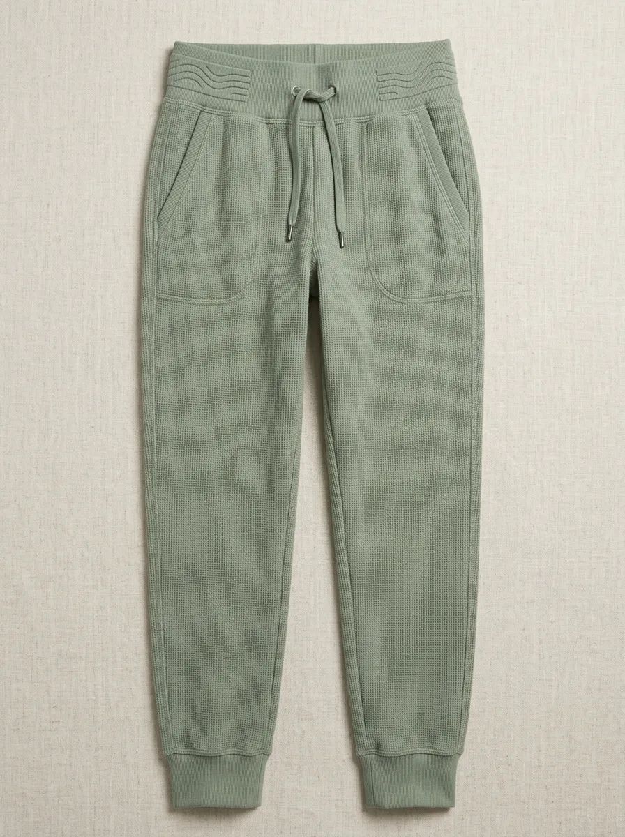 Women's Everyday Waffle Knit Drawstring Jogger Pants