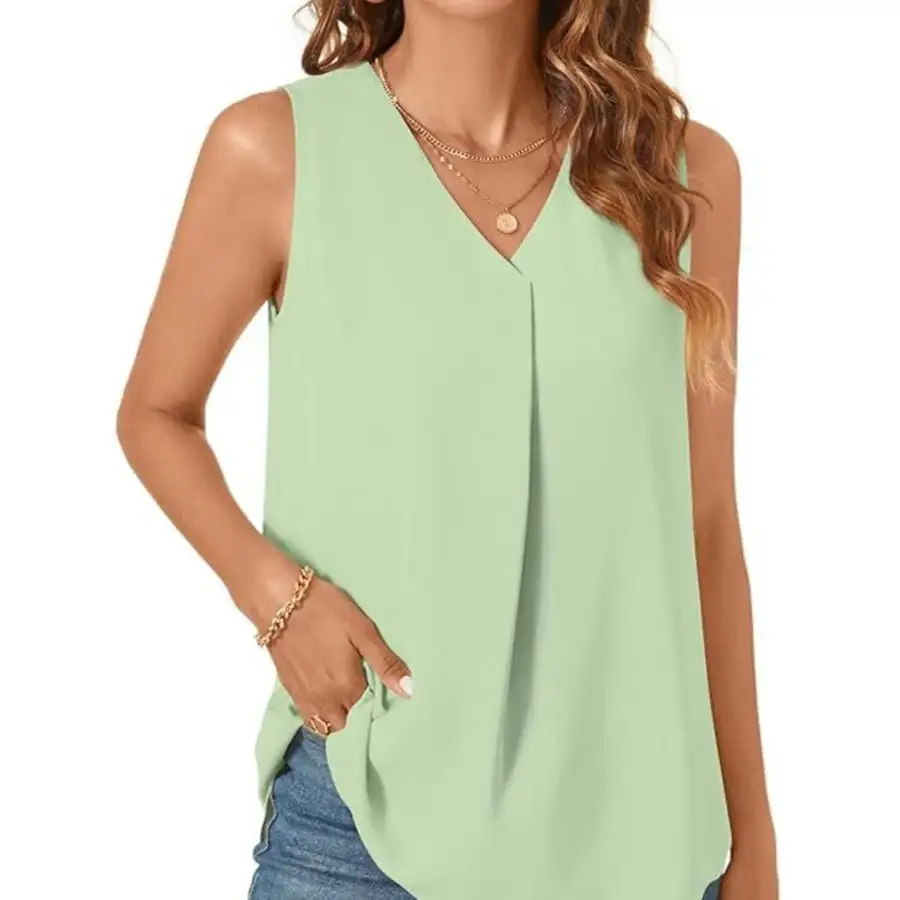 Full Size V Neck Sleeveless Tank Top