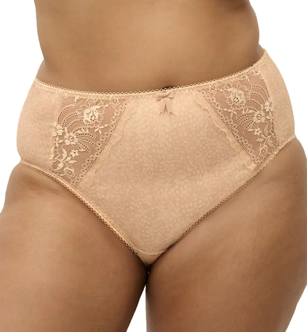 Modern High-Waist Stretch-Lace Cotton Full-Coverage Brief Panty