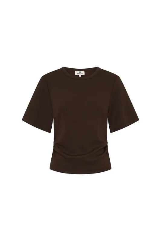 Chocolate Ruched Tee