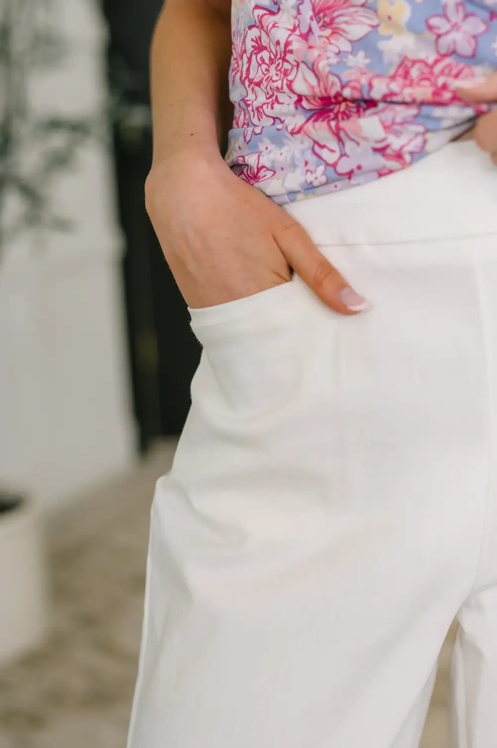 Only Pair High Waist Wide Leg Bottoms In