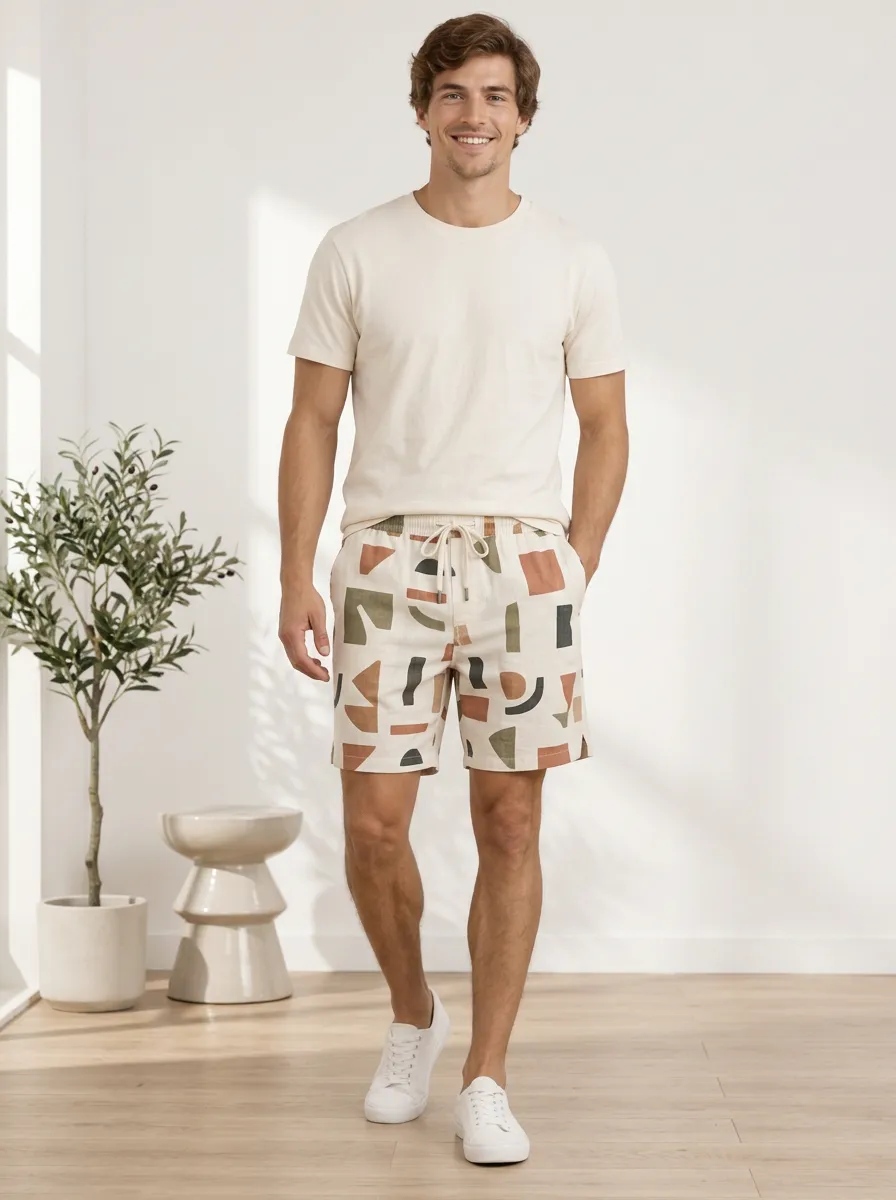 Men's Geometric Abstract Pattern Bold Pattern Shorts
