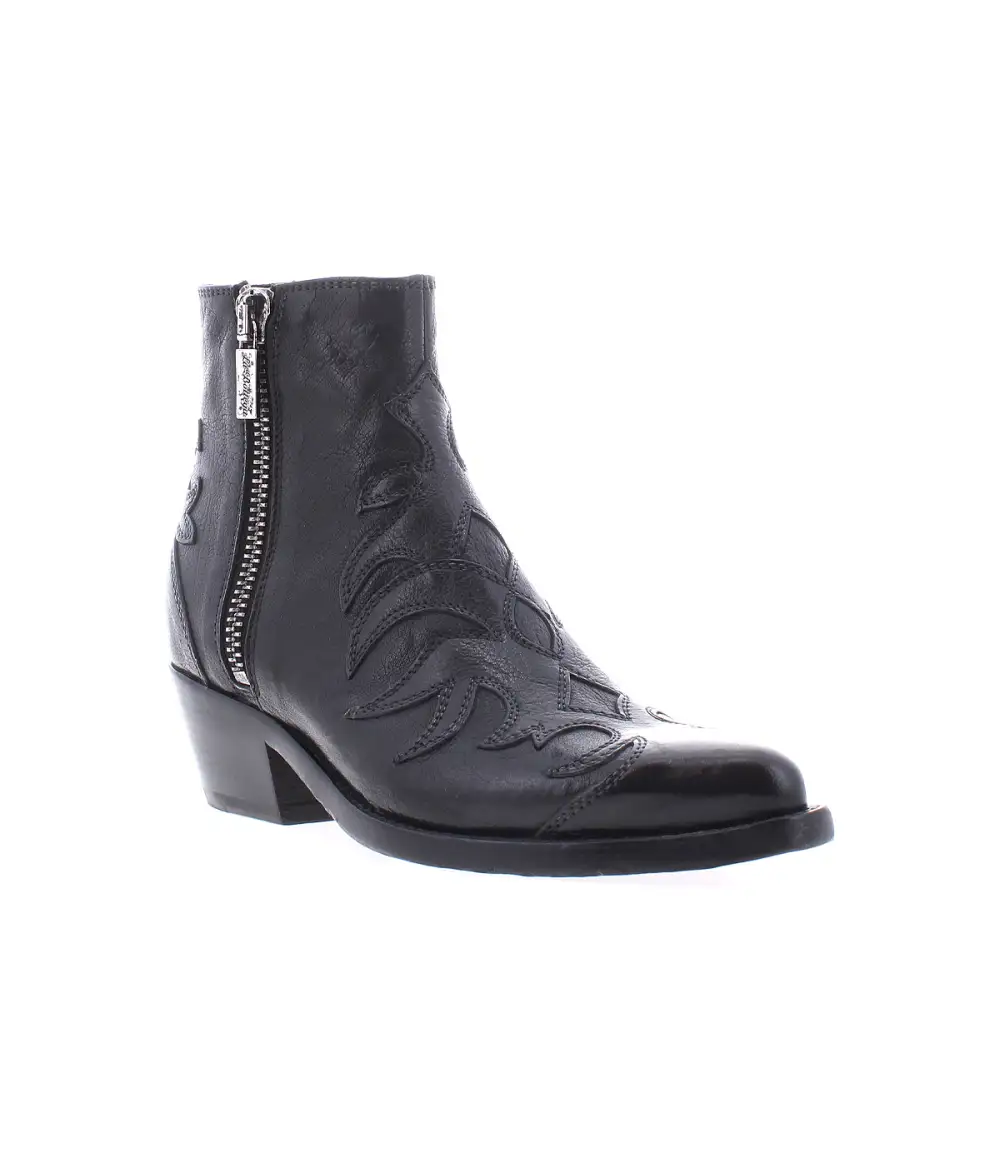 Almond-Toe Side-Zip Western Boots