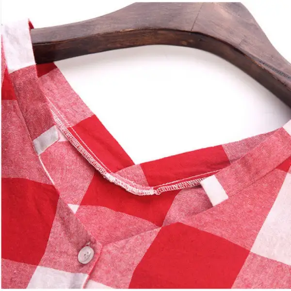 Freshly Tailored Checkered Relaxed Blouse